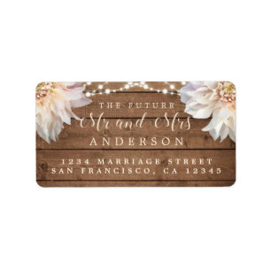 Zukunft Herr Floral Wood Lights Wedding Address L Adressaufkleber