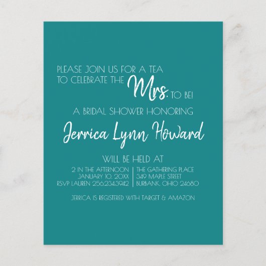 Zukunft Herr & Mrs. Brautparty Flyer (Vorne)