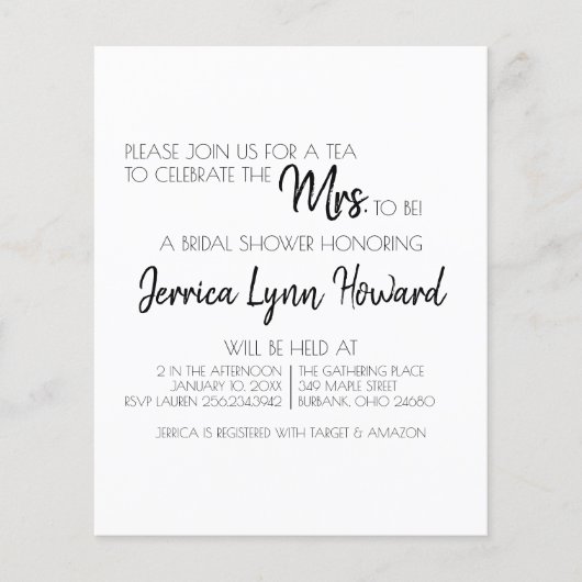 Zukunft Herr & Mrs. Brautparty Flyer (Vorne)