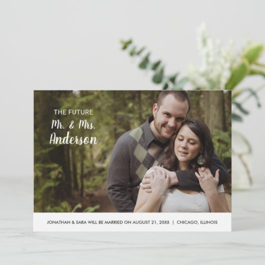Zukunft Herr & Mrs. | FOTO SAVE THE DATE (Stehend Vorderseite)