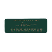 Zukunft Herr Mrs. Gold Script Wedding Dark Green (Vorne)