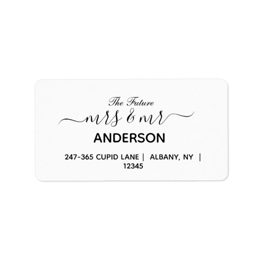 Zukunft Herr & Mrs. Wedding Rücksendeadressen-Aufk Adressaufkleber (Vorne)