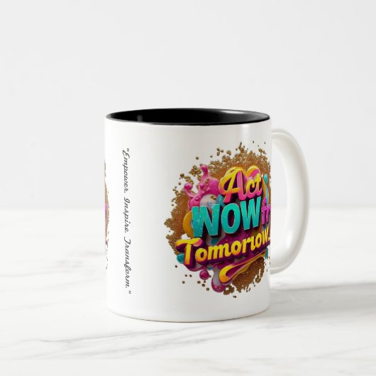 "Zukunft im Mittelpunkt" Zweifarbige Tasse (VorderseiteRechts)