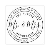 Zukunft Individuelle Name & Runde Rücksendeadresse Gummistempel (Prägung)