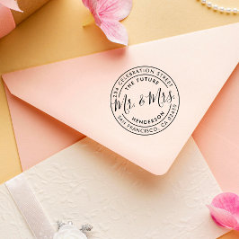 Zukunft Individuelle Name & Runde Rücksendeadresse Gummistempel