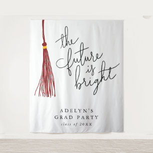 Zukunft ist hell Maroon Tassel Moderne Wandteppich