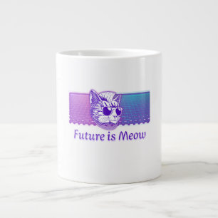 Zukunft ist Meow - Cyberpunk Neon Cat Jumbo-Tasse