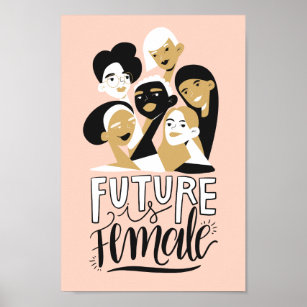 Zukunft ist weiblich   Motivierend Zitat von Fraue Poster