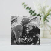 Zukunft Mr. & Mrs. winter Verlobung mistletoe Ankündigung (Stehend Vorderseite)