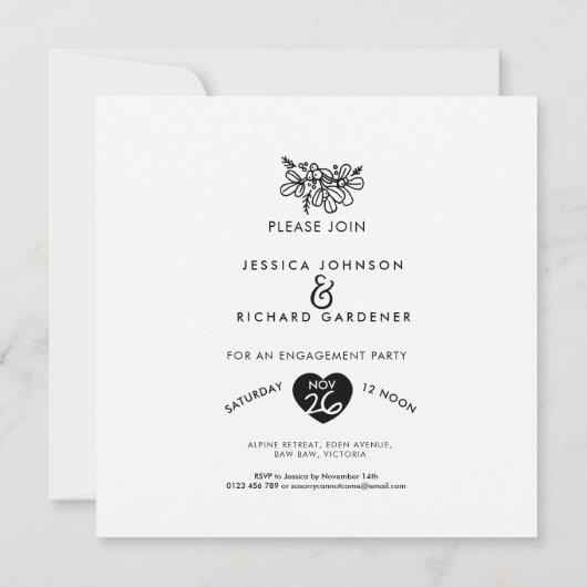 Zukunft Mr. & Mrs. winter Verlobung mistletoe Ankündigung (Rückseite)