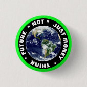 Zukunft NICHT Geld "THINK" / Rebellion Button (Vorderseite)