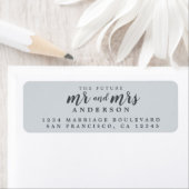 Zukunft Pastel Blue Wedding Rücksendeadresse (Insitu)