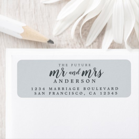 Zukunft Pastel Blue Wedding Rücksendeadresse (Insitu)