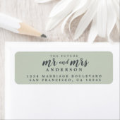 Zukunft Pastel Green Wedding Rücksendeadresse (Insitu)