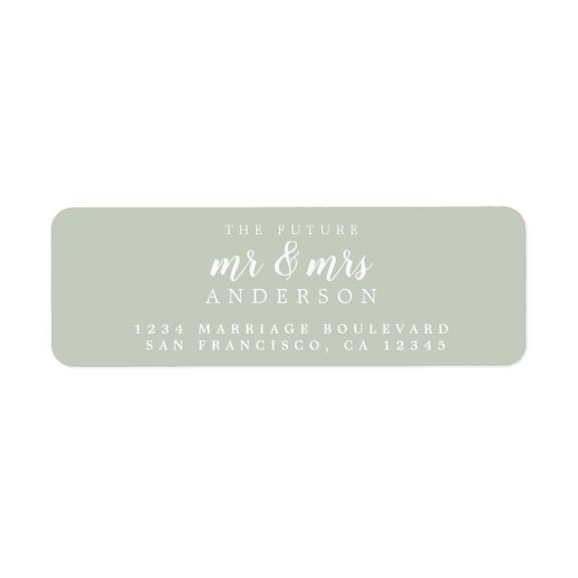 Zukunft Pastel Green Wedding Rücksendeadresse (Vorne)
