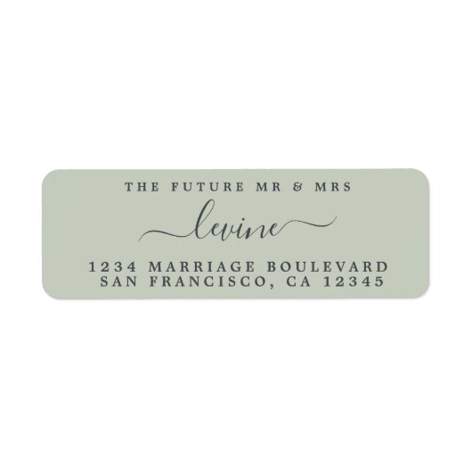 Zukunft Pastel Green Wedding Rücksendeadresse (Vorne)