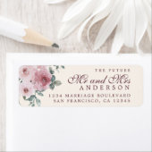 Zukunft Pink Burgund Rücksendeadresse Floral (Insitu)