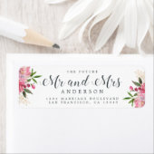 Zukunft Pink Floral Wedding Rücksendeadresse (Insitu)