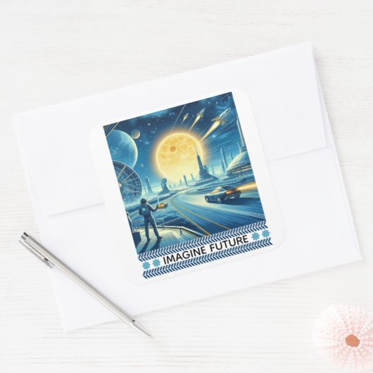 Zukunft Quadratischer Aufkleber (Umschlag)