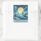 Zukunft Quadratischer Aufkleber (Tasche)