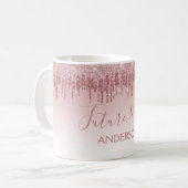 Zukunft Rose Gold - Rosa Glitzer Bride Kaffeetasse (Vorderseite Links)