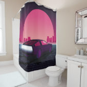 Zukunft rückgängig machen. Sci-Fi-Hintergrund im 8 Duschvorhang (Beispiel)