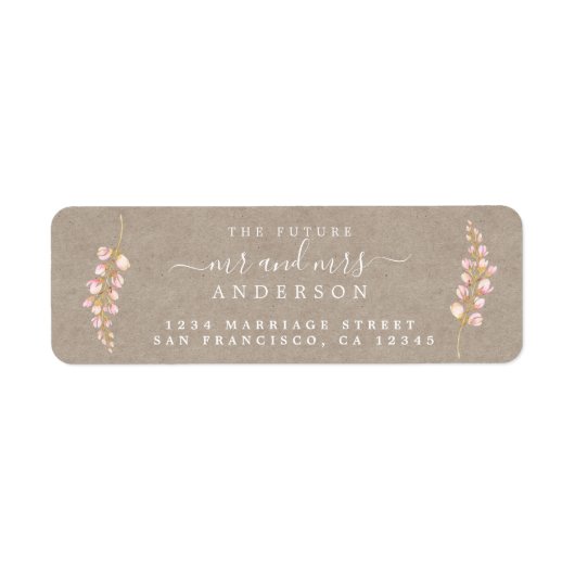 Zukunft Rustic Floral Wedding Rücksendeadresse (Vorne)