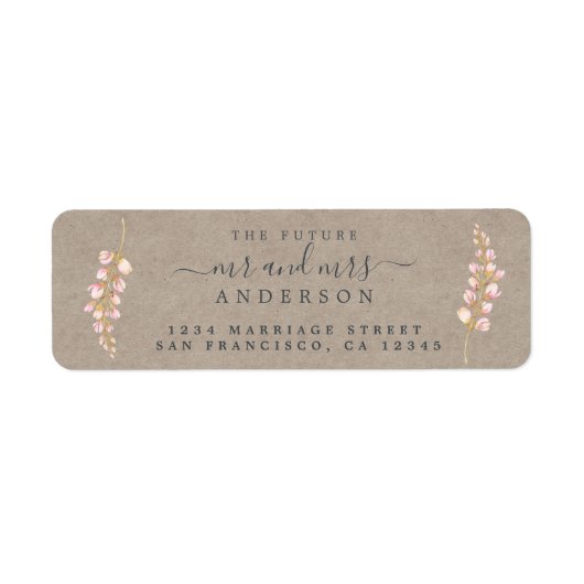 Zukunft Rustic Floral Wedding Rücksendeadresse (Vorne)