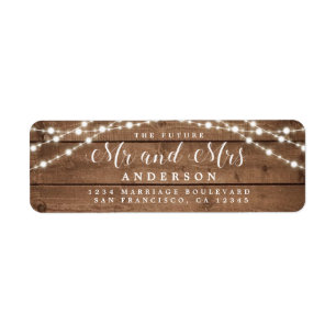 Zukunft Rustic Lights Wedding Rücksendeadresse