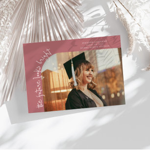 Zukunft Sieht Hell Rosa Gebogen Foto Ankündigung