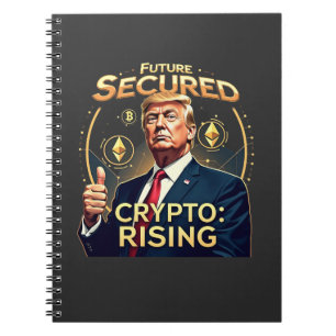 Zukünftig sicherer Crypto-Tag steigender Trump-Ver Notizblock
