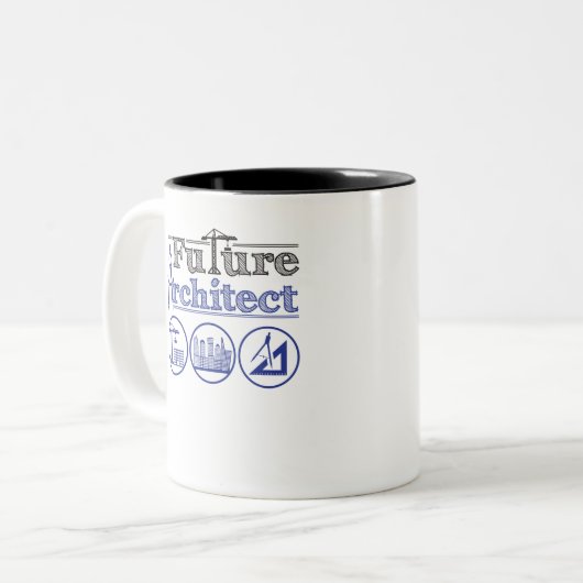 Zukünftige Architektur Zweifarbige Tasse (Vorderseite Links)