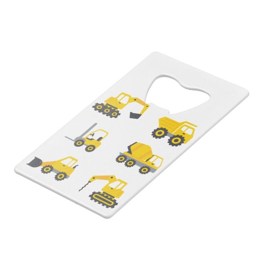 Zukünftige Baggerfahrzeuge Geldbeutel Flaschenöffner (Rückseite Schrägansicht)