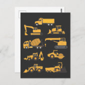 Zukünftige Baggerfahrzeuge Postkarte (Vorne/Hinten)