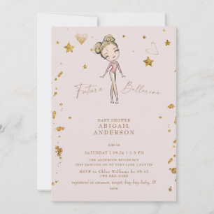 Zukünftige Ballerina Blush Baby Shower Einladung