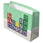Zukünftige Biologe's Blocks Gift Bag Große Geschenktüte (Rückseite Schrägansicht)