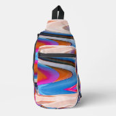 Zukünftige Formen Magenta Swirn Druck Schnitt Näht Crossbody Bag (Vorderseite)