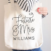 Zukünftige Frau Black Modern Script Custom Wedding Tragetasche