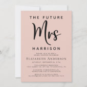 Zukünftige Frau Blush Pink Brautparty Einladung (Vorderseite)