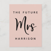 Zukünftige Frau Blush Pink Brautparty Einladungspostkarte (Vorderseite)
