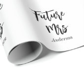 Zukünftige Frau Brautparty Schwarz-weiß Geschenkpapier (Rolleneckpunkt)