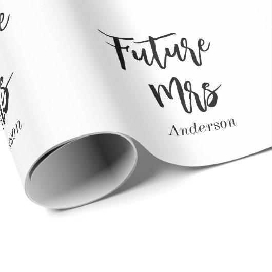 Zukünftige Frau Brautparty Schwarz-weiß Geschenkpapier (Rolleneckpunkt)