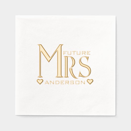 Zukünftige Frau Brautparty Servietten Mit Folie (Vorderseite)