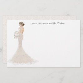 Zukünftige Frau Bride danke Ihnen Stationery Briefpapier