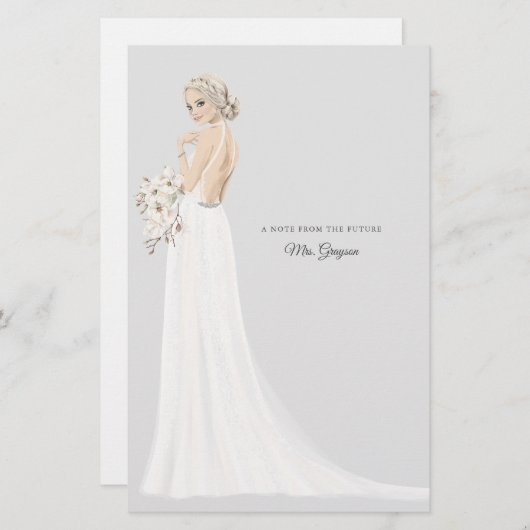 Zukünftige Frau Bride danke Ihnen Stationery Briefpapier (Vorne/Hinten)