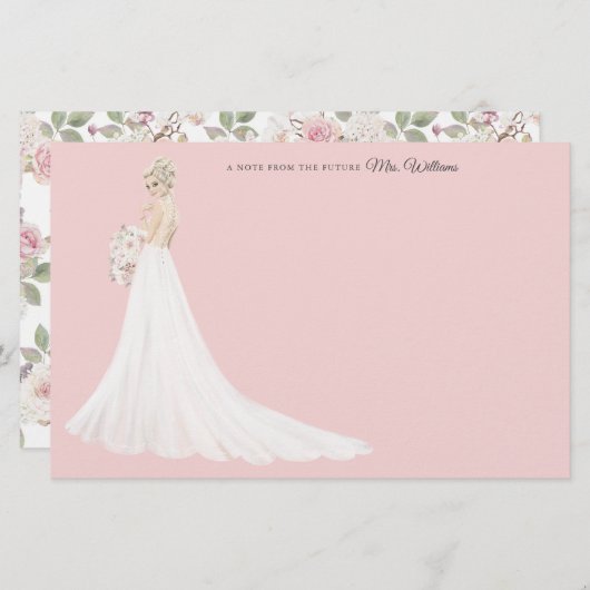 Zukünftige Frau Bride danke Ihnen Stationery Briefpapier (Vorne/Hinten)
