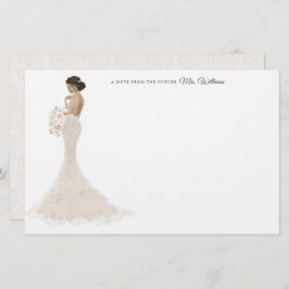 Zukünftige Frau Bride danke Ihnen Stationery Briefpapier
