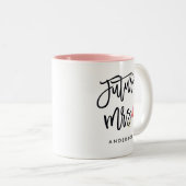 Zukünftige Frau Calligaphy Personalized Zweifarbige Tasse (VorderseiteRechts)