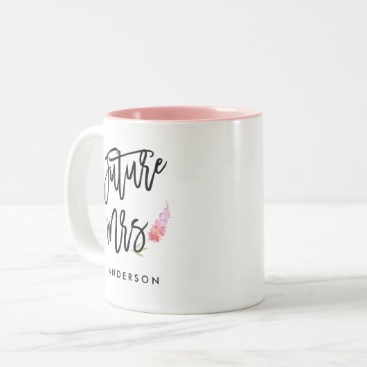 Zukünftige Frau Calligaphy Personalized Zweifarbige Tasse (Vorderseite Links)