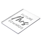 Zukünftige Frau Custom Nachname Bride zu Fiancé Notizblock (Linke Seite)